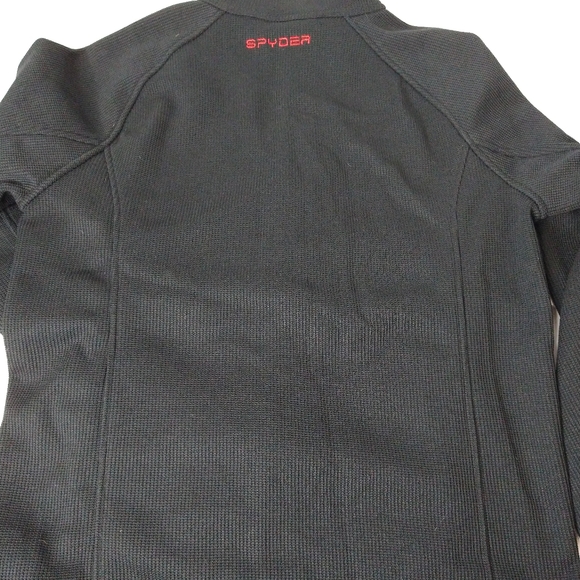 MENS SPYDER STELLAR JACKET Size Large Black Sherpa Lined Bonded Fleece - Picture 2 of 8